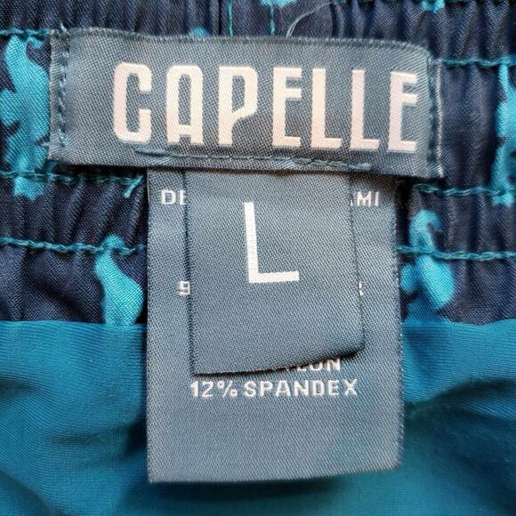 Capelle Shorts Mens Large L Swim Trunks Drawstring Lined Boardshorts Surf Blue - Picture 9 of 12